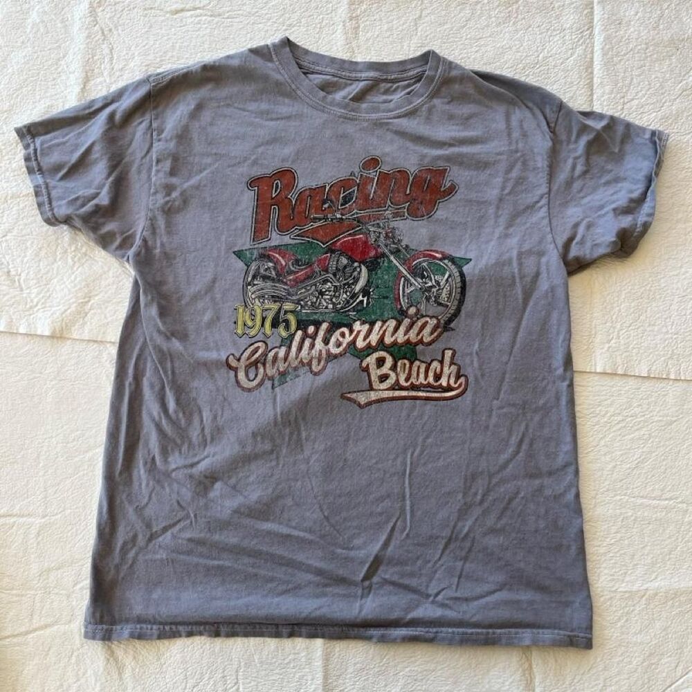 Full-tilt Men's Grey and Blue T-shirt